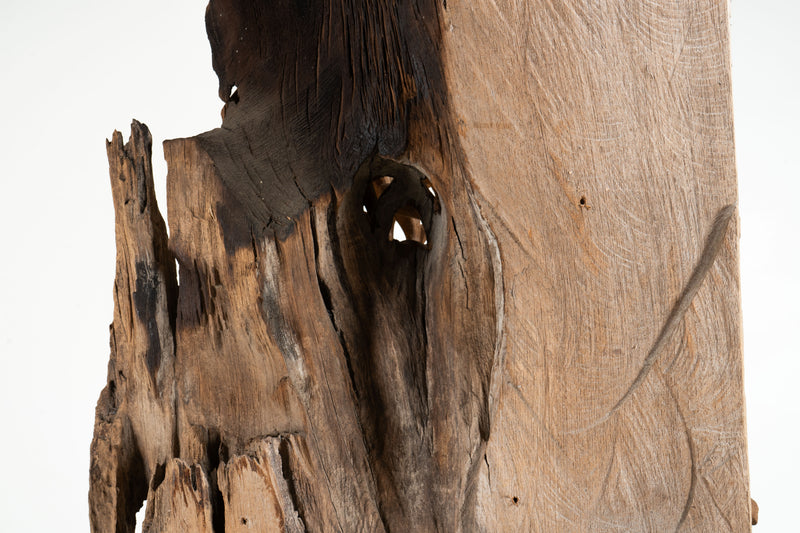 A Teakwood Carving of an Orchid