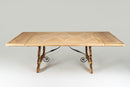A Spanish Oak Dining Table with Two Leaf Extensions