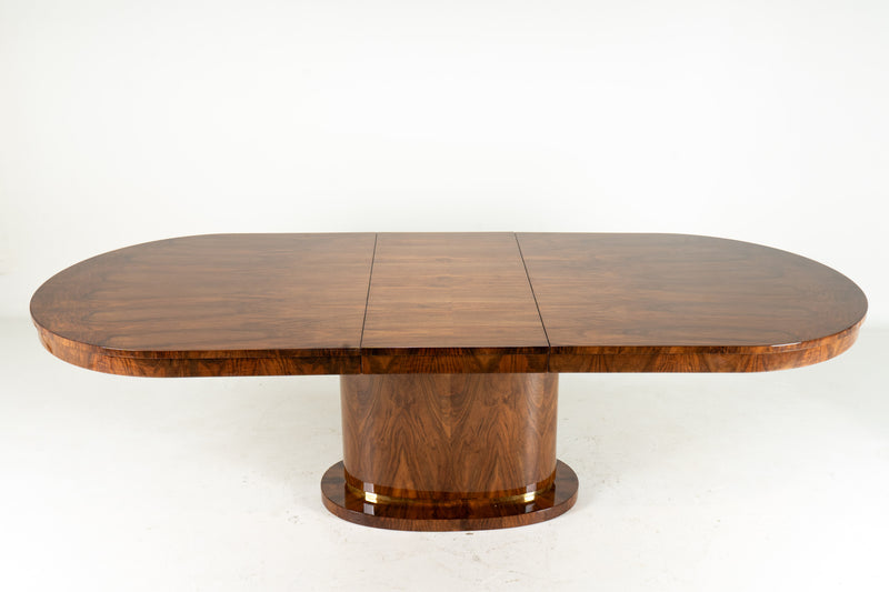 A French Art Deco Style Dining Table With a Center Leaf