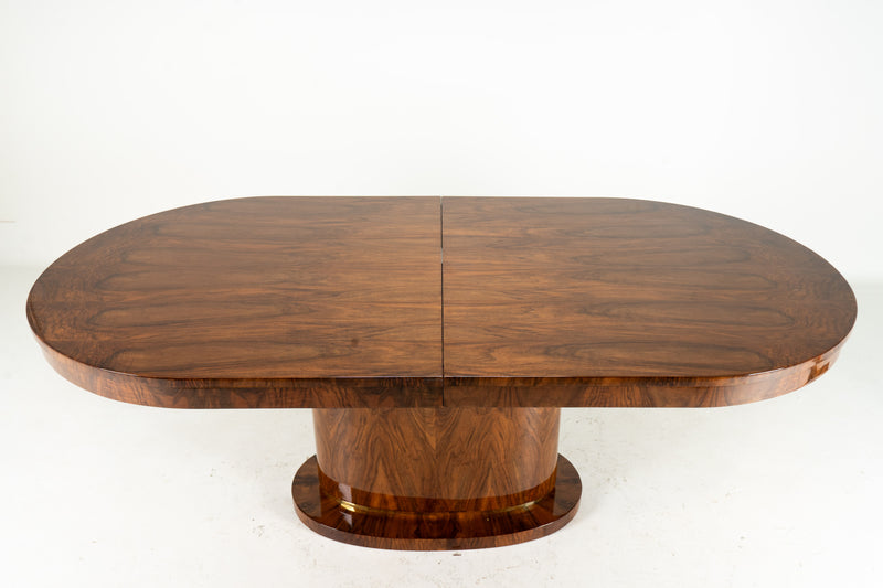A French Art Deco Style Dining Table With a Center Leaf