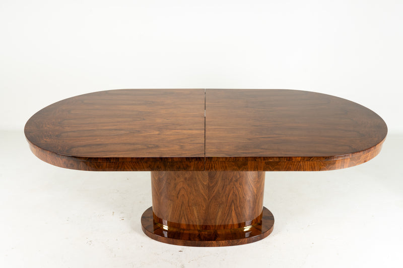 A French Art Deco Style Dining Table With a Center Leaf