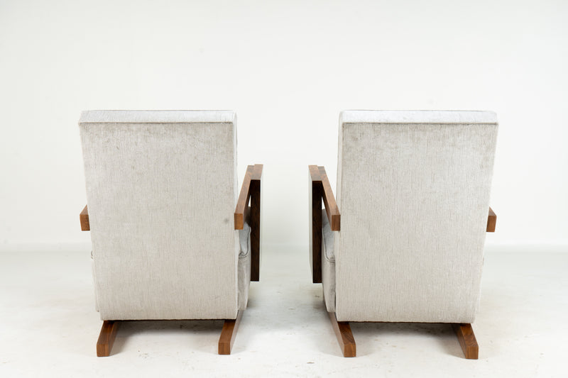 A Pair of Hungarian Walnut Armchairs, Budapest | c.1970
