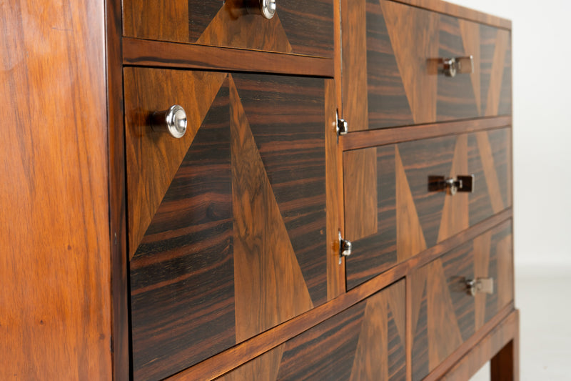 A Chest of Drawers With Triangular Parquetry