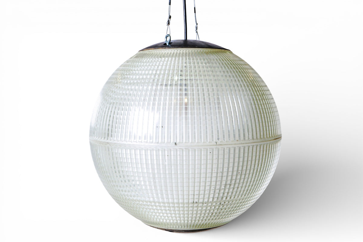 A Parisian Holophane Glass Street Lamp