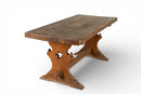 A Gothic Revival Oak Trestle Table