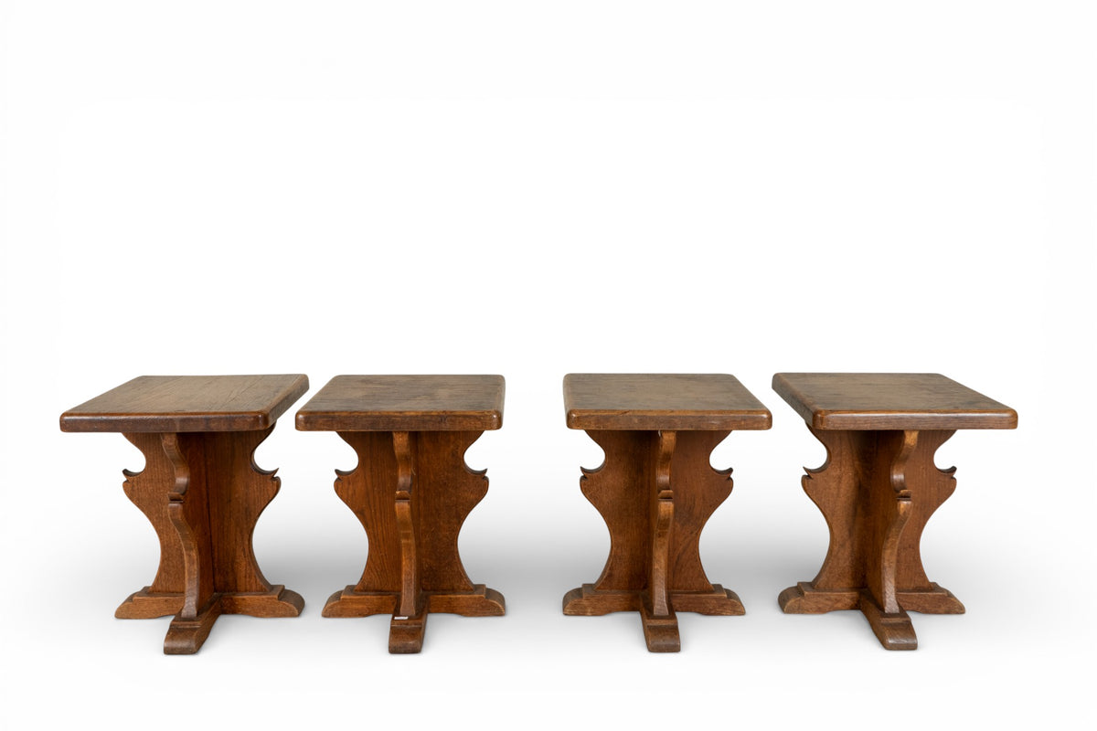 A Gothic Revival Oak Stool