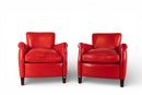 A Pair of French Leather Armchairs