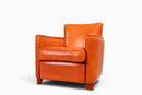 A Patinated French Leather Chair
