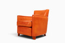 A Patinated French Leather Chair