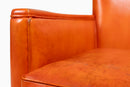 A Patinated French Leather Chair