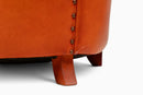 A Patinated French Leather Chair