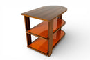 A Vintage Art Deco Style Bar Cart With Orange Glass Shelves