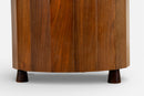 A Round Stool with Upholstered Top