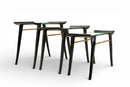 A Set of Three Nesting Tables with Glass Top