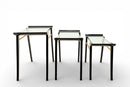 A Set of Three Nesting Tables with Glass Top