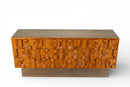 A Vintage Brutalist Sideboard With Solid Brass Surfaces