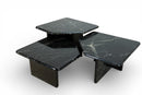 A Sculptural Set of Black Marble Nesting Tables