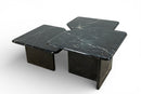 A Sculptural Set of Black Marble Nesting Tables
