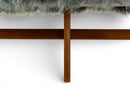 A Walnut Bench with Faux Sheepskin