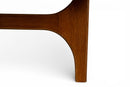 A Walnut Bench with Faux Sheepskin