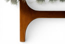 A Walnut Bench with Faux Sheepskin