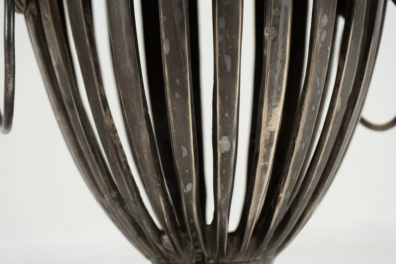A Pair of Urns with Lion Head Handles in the Style of Barker-Ellis