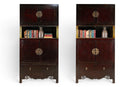 A Pair of Beijing Wedding Cabinets with Custom Steel Display Shelf