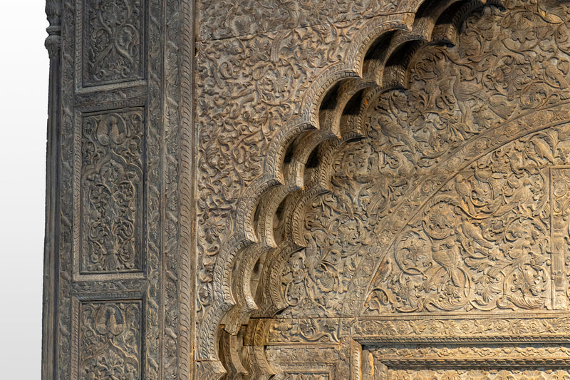 A Monumental Indian Entrance Façade with Two Doors