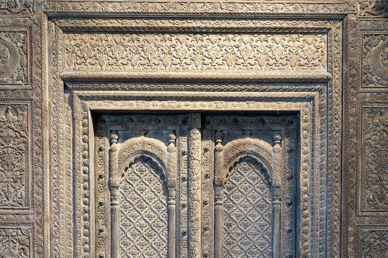 A Monumental Indian Entrance Façade with Two Doors