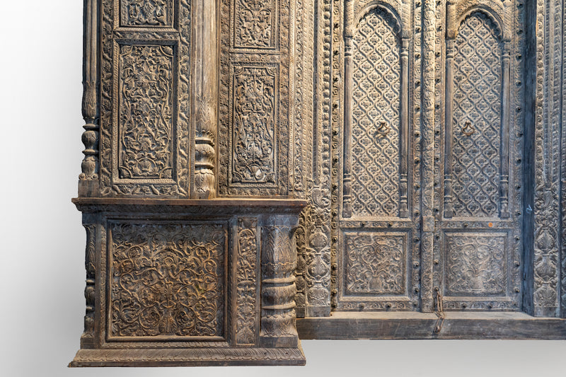 A Monumental Indian Entrance Façade with Two Doors