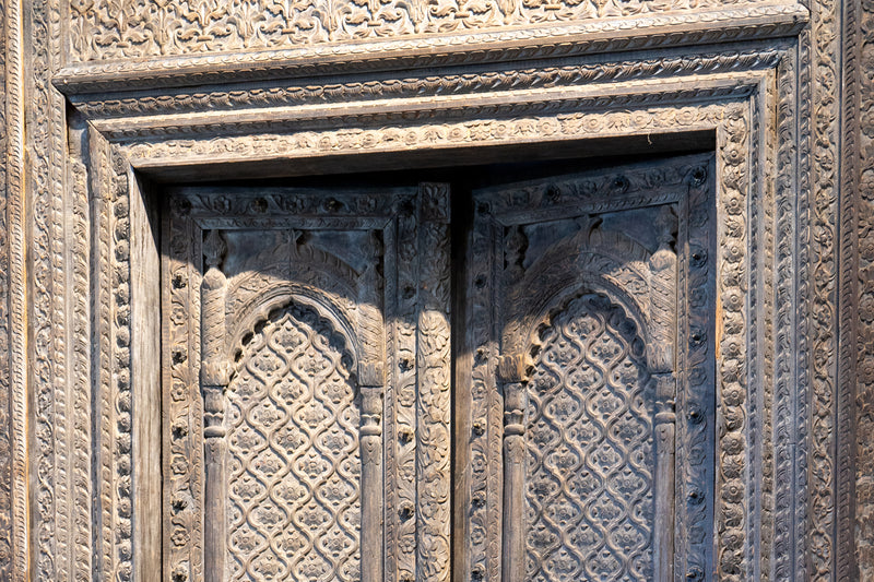 A Monumental Indian Entrance Façade with Two Doors