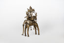 An Indian Brass Sculpture of an Elephant and a Warrior