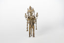 An Indian Brass Sculpture of an Elephant and a Warrior