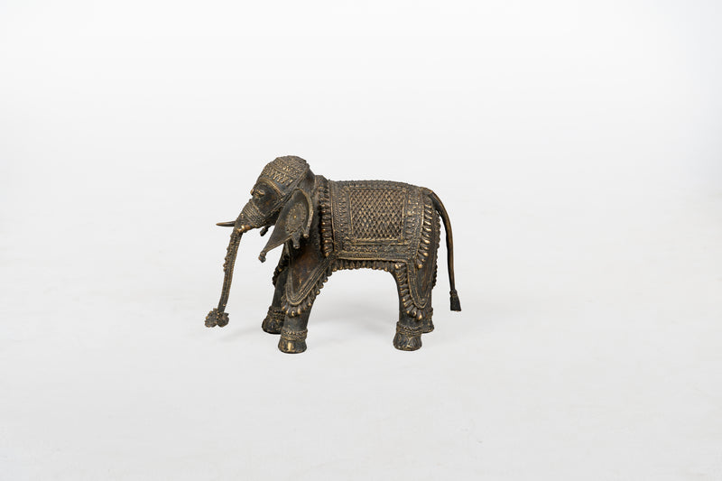 A Brass Figure of a Caparisoned Elephant