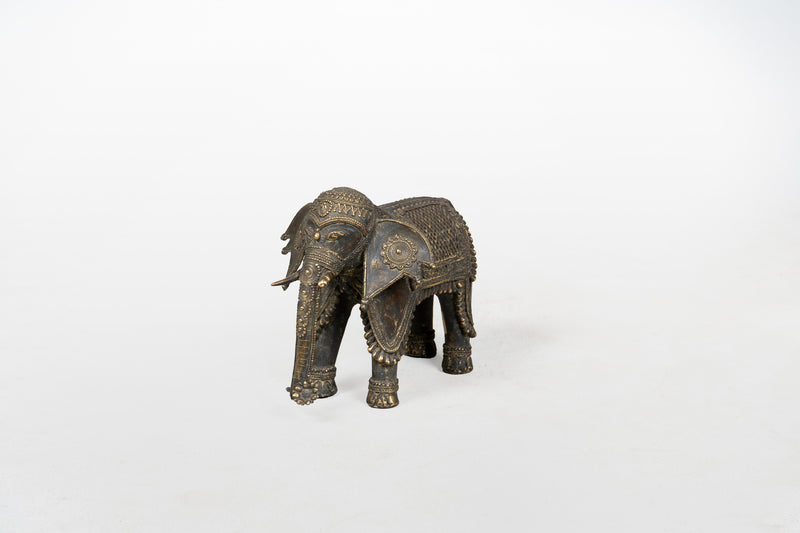 A Brass Figure of a Caparisoned Elephant
