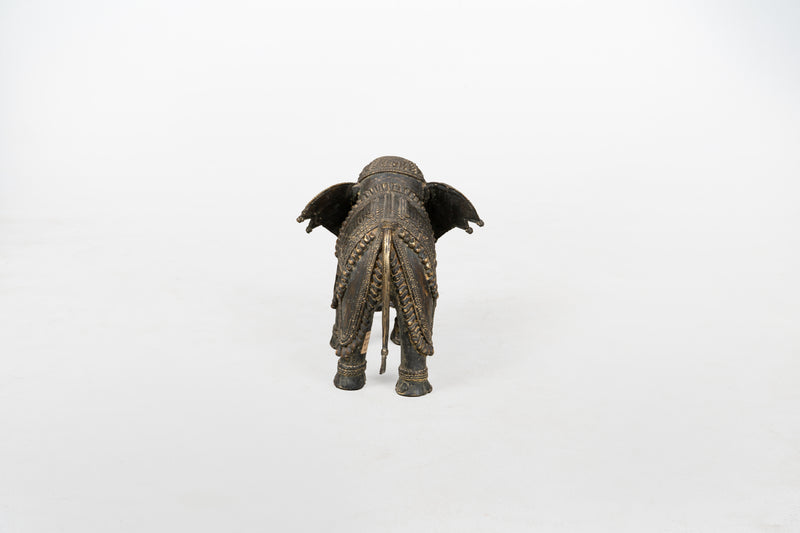 A Brass Figure of a Caparisoned Elephant
