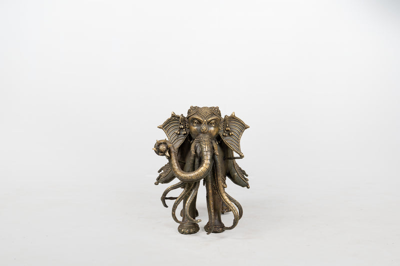 A Brass Figure of a Caparisoned Elephant
