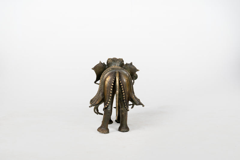 A Brass Figure of a Caparisoned Elephant