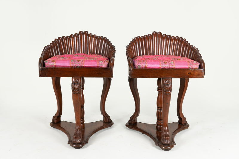 A Pair of Indian Art Deco Shell Chairs