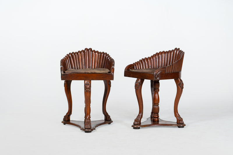 A Pair of Indian Art Deco Shell Chairs