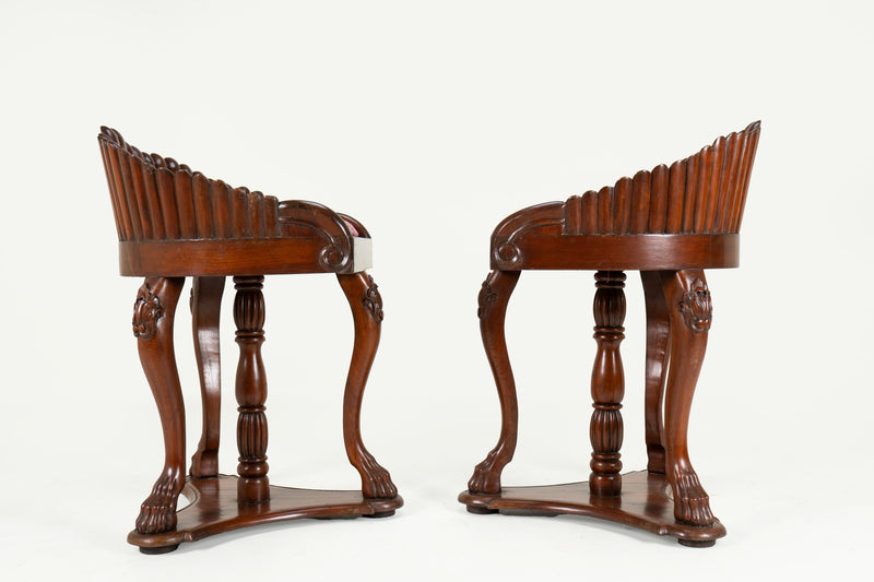A Pair of Indian Art Deco Shell Chairs