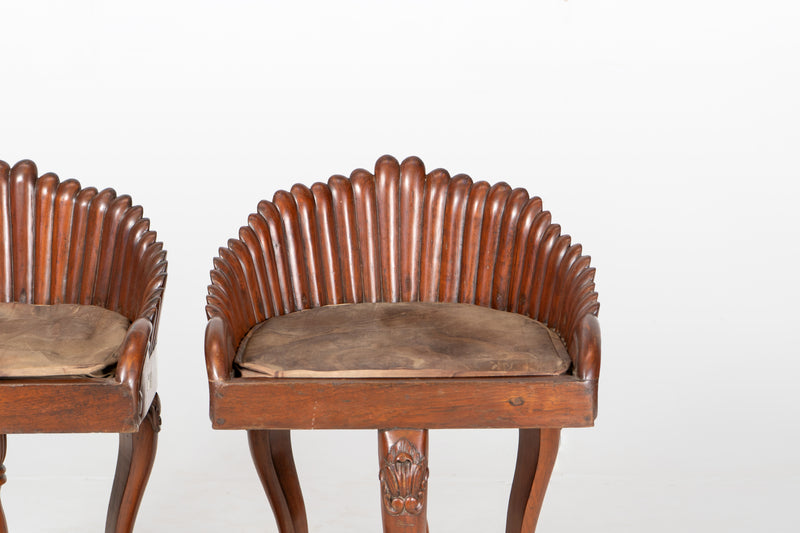 A Pair of Indian Art Deco Shell Chairs