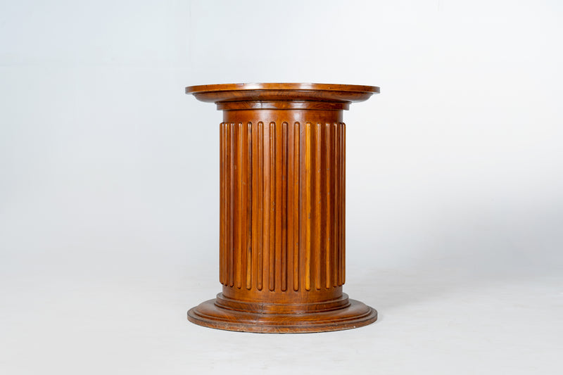 A Teak Drum Shape Pedestal