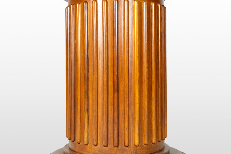 A Teak Drum Shape Pedestal