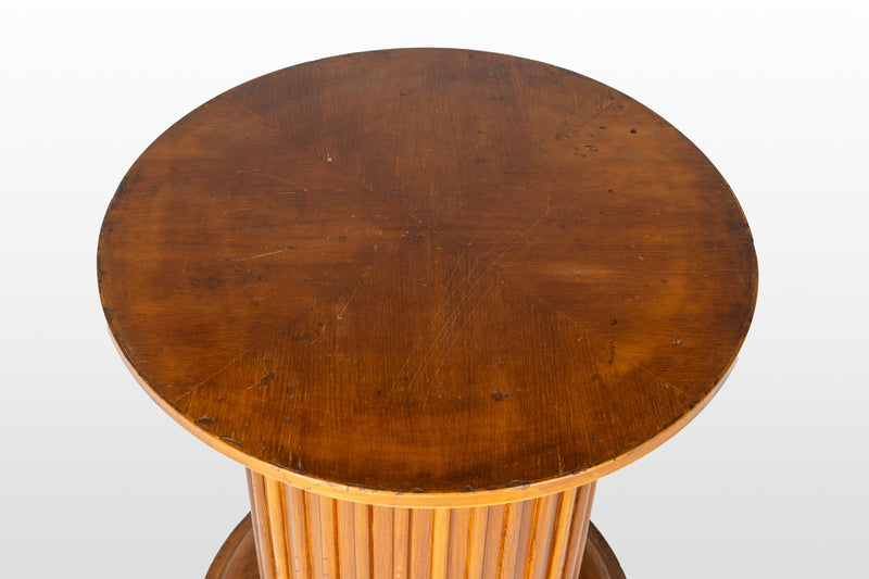 A Teak Drum Shape Pedestal