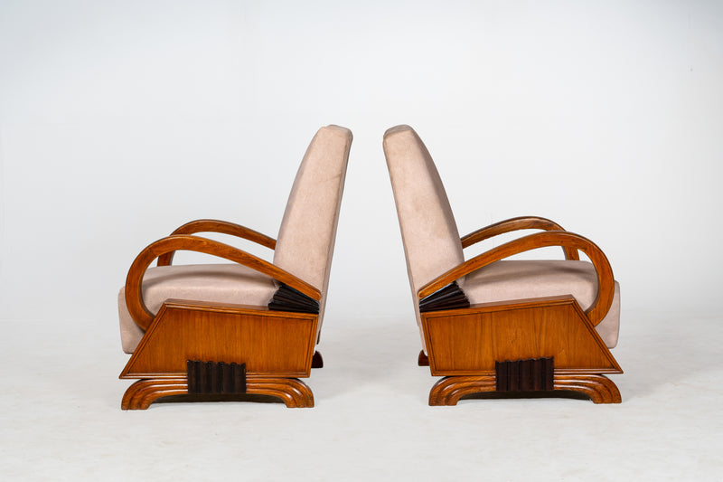A Pair of Indian Art Deco Lounge Chairs