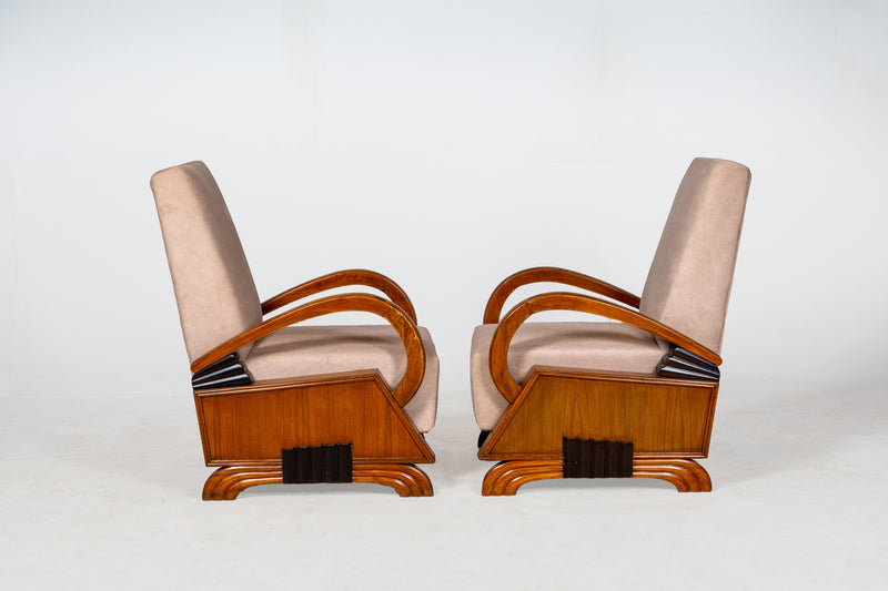 A Pair of Indian Art Deco Lounge Chairs