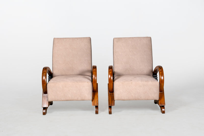 A Pair of Indian Art Deco Lounge Chairs