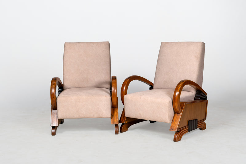 A Pair of Indian Art Deco Lounge Chairs