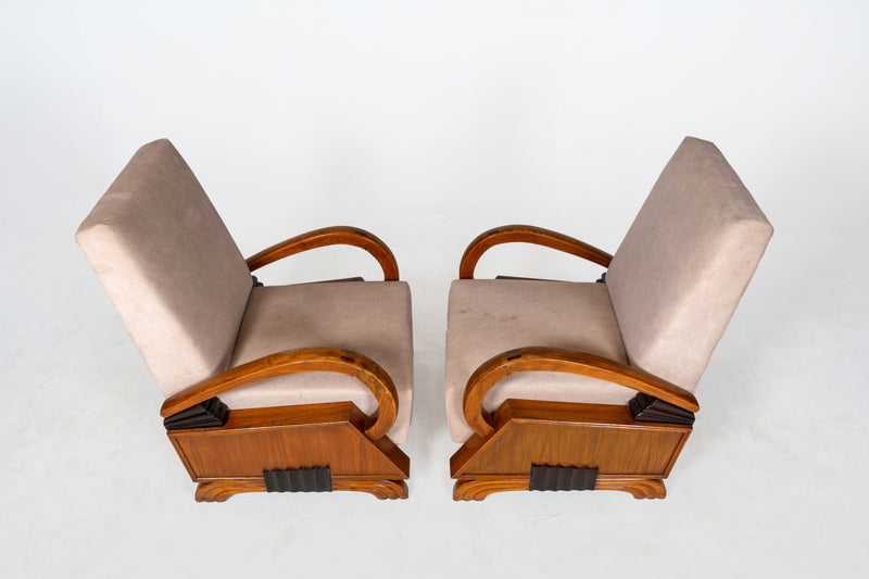 A Pair of Indian Art Deco Lounge Chairs